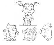 Coloriage Vampirina avec ses amis animaux