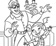 Coloriage Vampirina en jouant avec papa