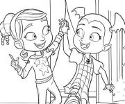 Coloriage Vampirina et Poppy en dansant