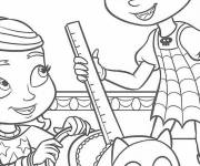 Coloriage Vampirina et sa meilleure amie &agrave; l'&eacute;cole en Pennsylvanie