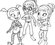 Coloriage et dessins gratuit Vampirina et ses amies portant des pyjamas à imprimer