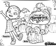 Coloriage Vampirina et Wolfie pour Halloween