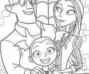 Coloriage Vampirina famille de vampire