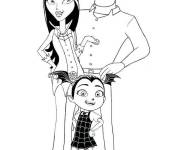 Coloriage Vampirina Hauntley avec sa m&egrave;re et son p&egrave;re