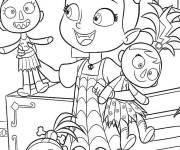 Coloriage Vampirina Hauntley avec ses poup&eacute;es