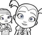 Coloriage Vampirina Hauntley et Poppy vampires aux yeux bleux