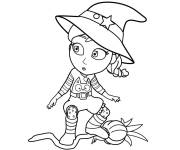 Coloriage Vampirina sur un manche &agrave; balai