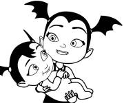 Coloriage Vampirina tenant un b&eacute;b&eacute;