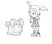 Coloriage Wolfie et Vampirina facile