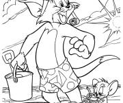 Coloriage et dessins gratuit Tom et Jerry dessin anim&eacute; à imprimer