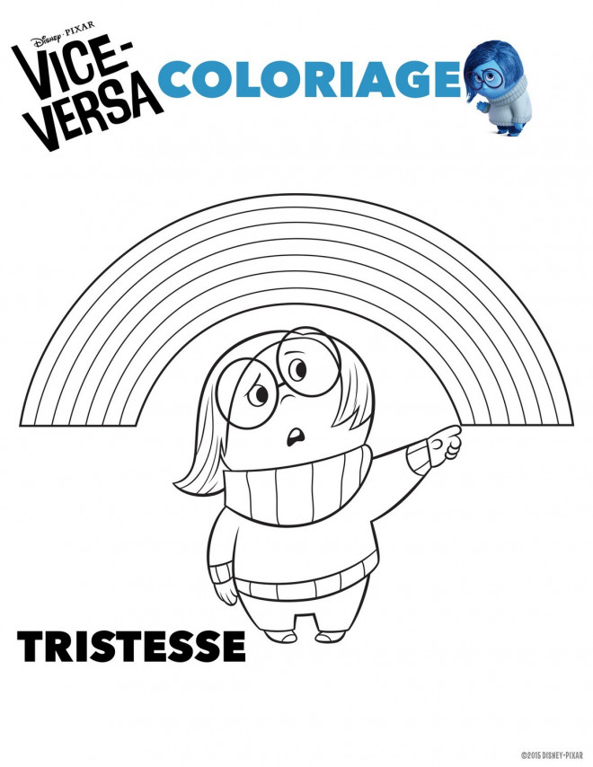 Coloriage Vice Versa Tristesse à Imprimer Dessin Gratuit à