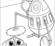 Coloriage Dessin PR-T nettoie Wall E