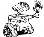 Coloriage Dessin Wall-E 21 porte ses fourchettes