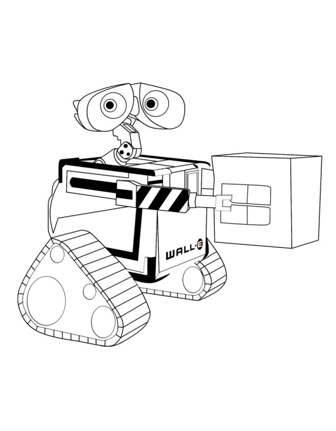 Coloriage et dessins gratuits Dessin Wall-E robot en ligne à imprimer