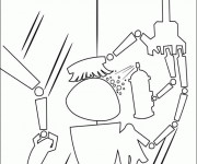 Coloriage Eve en nettoyage dessin animé