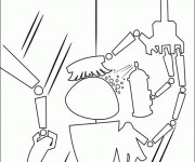 Coloriage Eve en nettoyage dessin anim&eacute;