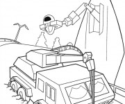 Coloriage Le robot MVR-A et camion