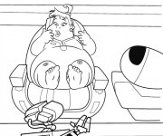 Coloriage Mary personnage de Wall-E sur la chaise