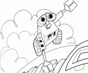 Coloriage et dessins gratuit Wall-E dessin animé à imprimer