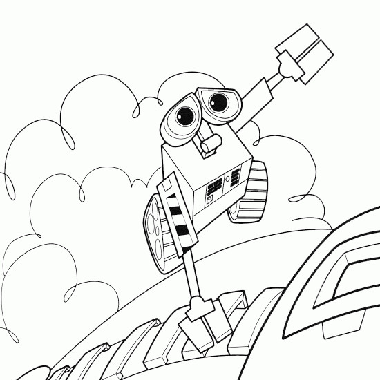 Coloriage et dessins gratuits Wall-E dessin animé à imprimer