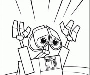 Coloriage Wall-E en danger dessin