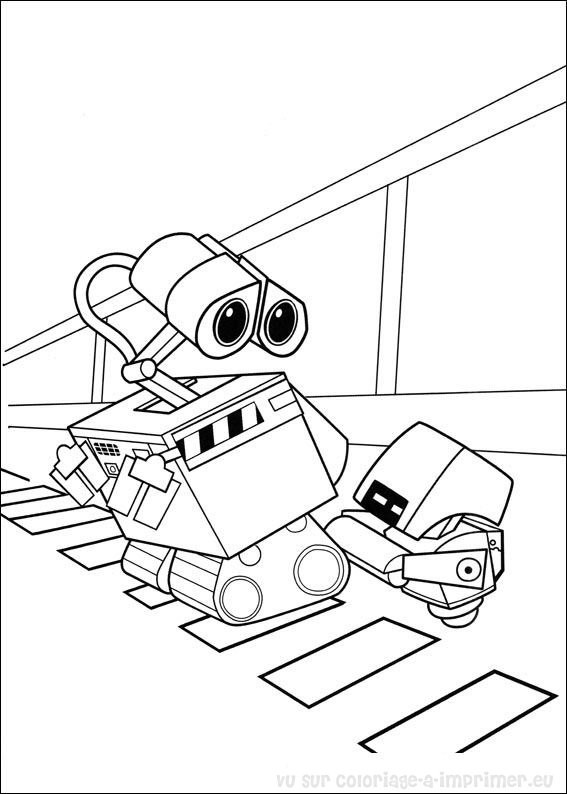 Coloriage et dessins gratuits Wall-E et Burn E dessin à imprimer