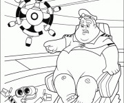 Coloriage Wall-E et Capitaine B dessin