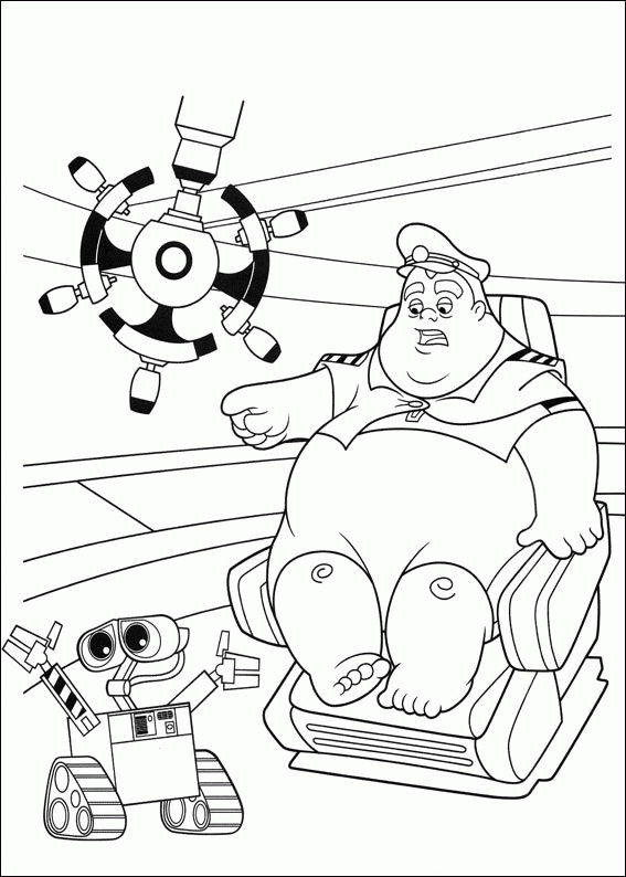 Coloriage et dessins gratuits Wall-E et Capitaine B dessin à imprimer