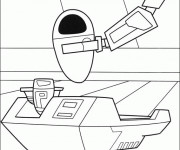 Coloriage Wall-E et Eve en ligne disney