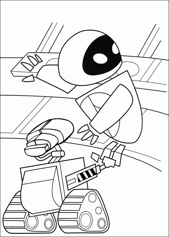 Coloriage et dessins gratuits Wall-E et Eve film à imprimer