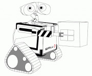 Coloriage Wall-E porte un package