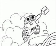Coloriage Wall-E robot monte