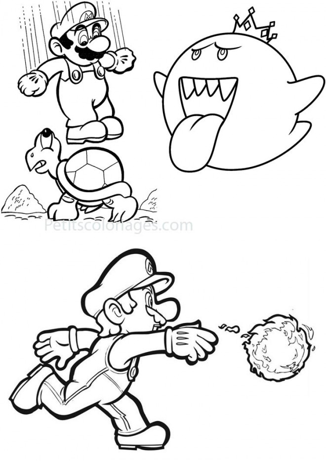 Coloriage et dessins gratuits Mario tortue à imprimer
