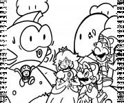 Coloriage Super Mario Bros et la princesse personnage