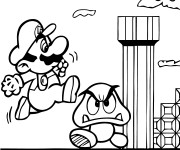 Coloriage et dessins gratuit Super Mario Bros gagne des points à imprimer