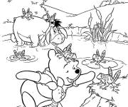 Coloriage Amis amusants de Winnie dans le marais