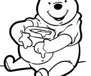 Coloriage B&eacute;b&eacute; Winnie te regardant