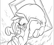 Coloriage Coco Lapin en poussant Winnie