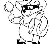 Coloriage Cowboy Winnie comme vendeur de glaces