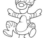Coloriage L'ami de Winnie ourson Tigrou Kawaii
