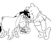 Coloriage L'&acirc;ne offre un cadeau sp&eacute;cial &agrave; Winnie