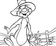 Coloriage Lapin de Winnie ourson dans le jardin