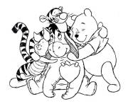 Coloriage Le c&acirc;lin de Winnie ourson avec ses amis