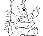 Coloriage Le chef de cuisine Winnie ourson