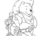Coloriage Le Cowboy adorable Winnie l&rsquo;Ourson