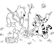 Coloriage Le premier arbre plant&eacute; par les amis de Winnie