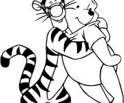 Coloriage Les amis Tigrou et Winnie ourson