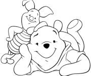 Coloriage Les deux amis mignons vous regardant