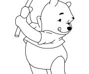 Coloriage et dessins gratuit Ourson jouant au golf à imprimer