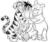Coloriage Photo de Winnie avec les amis